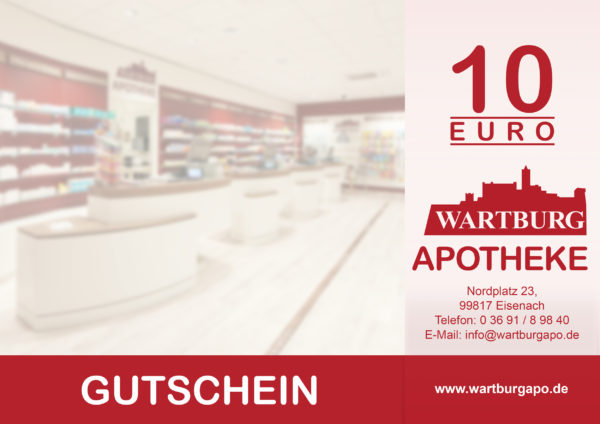 Gutschein der Wartburg Apotheke Eisenach über 10 EUR