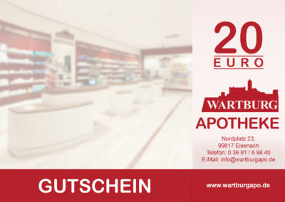 Gutschein der Wartburg Apotheke Eisenach über 20 EUR