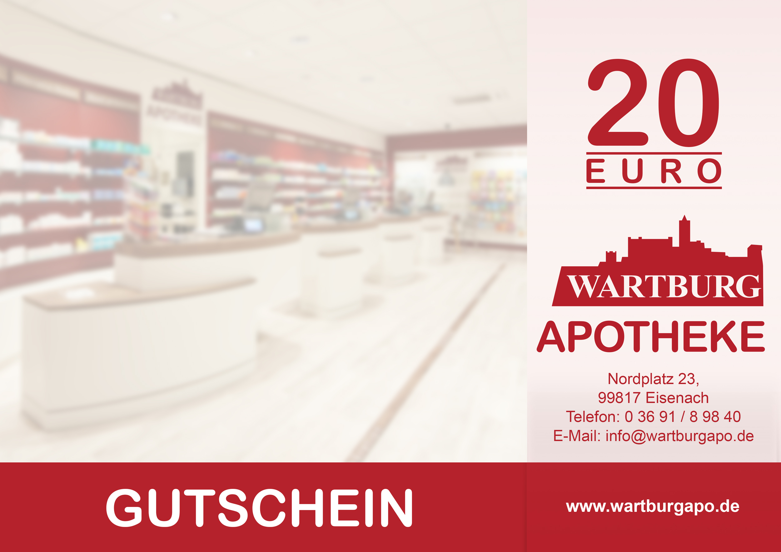 Gutschein 20 Eur Wartburg Apotheke Eisenach