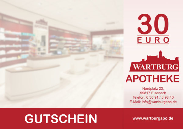 Gutschein der Wartburg Apotheke Eisenach über 30 EUR